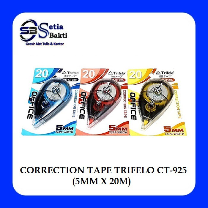 

TRIFELO Correction Tape CT 925 - Pita Koreksi 5 mm x 20 meter - 1 Pcs