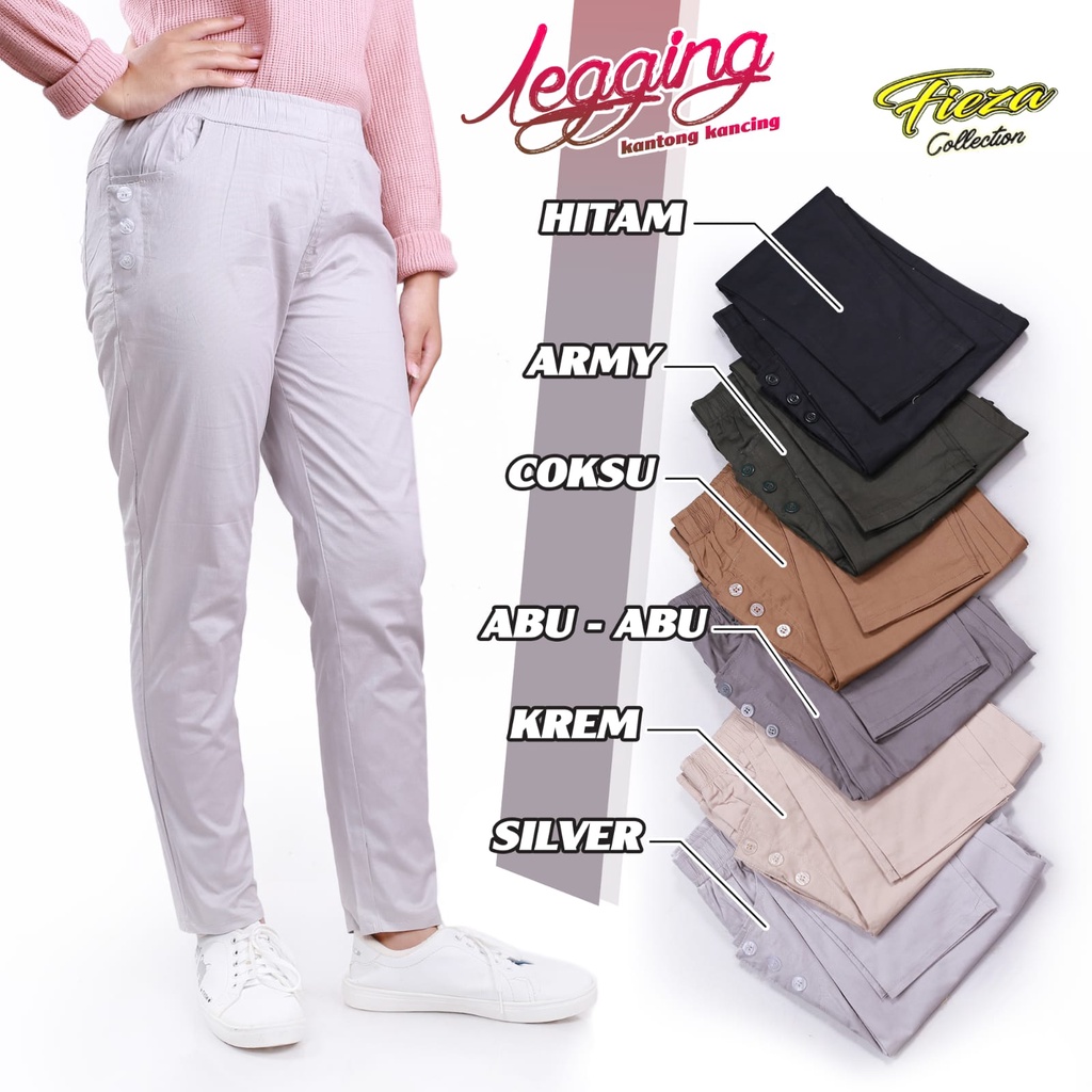 CELANA /LEGGING / KANTONG KANCING /LEGING / LEJING / KATUN / WANITA / STRETCH / PINGGANG KARET /ANTI BEGAH / CLANA WANITA COTTON PANTS / KERJA PENSIL PANJANG / KANTOR / KANTORAN / KULIAH