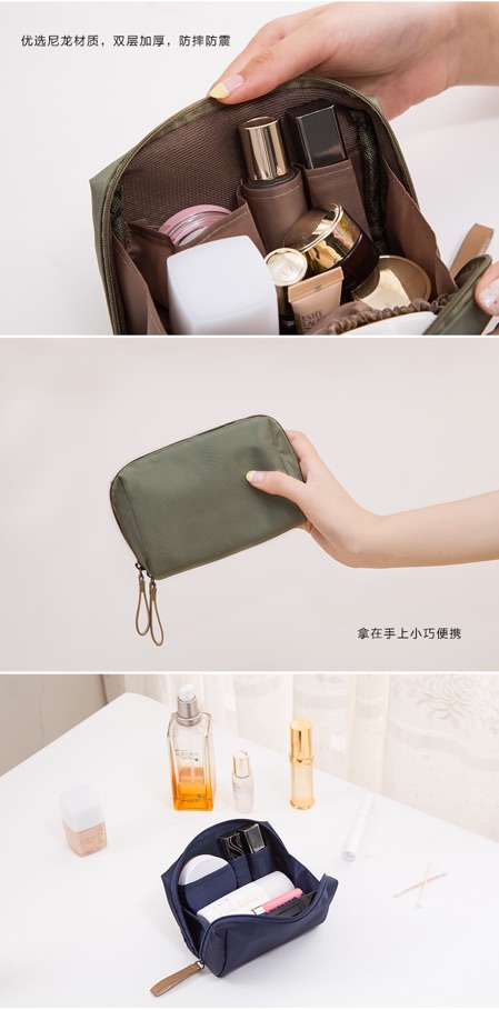 RK20 CUBE BEAUTY POUCH 14x10x7cm Tas Kosmetik Skincare Makeup Wanita Daily Travel Waterproof