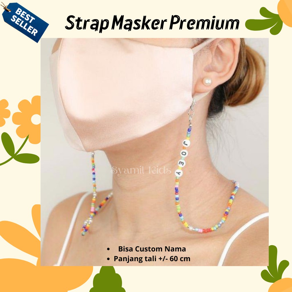 KALUNG TALI MASKER STRAP MASKER KOREA STRAP MASK STRAP MASKER FREE NAMA KALUNG MASKER NAMA ANAK