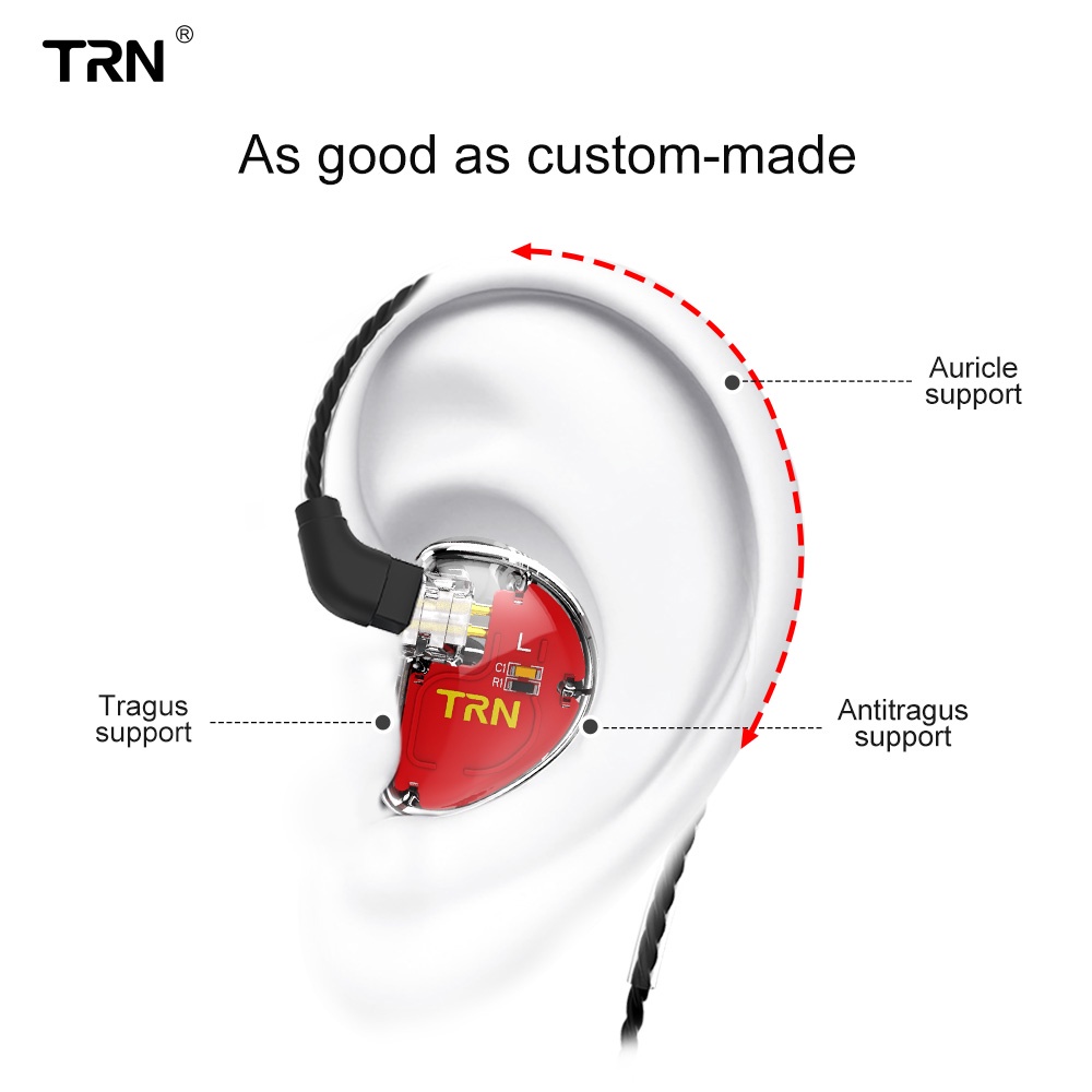 TRN V30 2BA 1DD Triple Hybrid Drivers Bass In-Ear Earphone HIFI Microphone