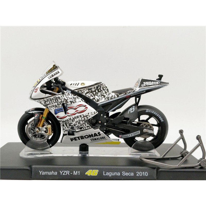 Diecast motor MOTOGP VR46 Yamaha YZR M1 Laguna Seca 2010 Valentino rossi