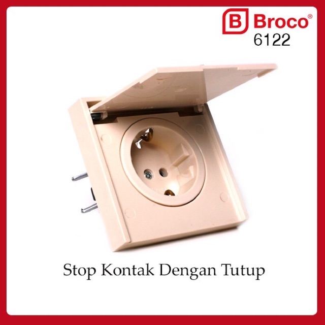 IB Stop + Tutup 6122 Socket Outlet with Cover BROCO