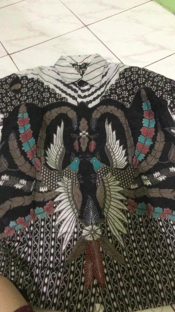Batik Kalongan Hrb026 Kenongo Kemeja Hem Pendek Padi Pekalongan 58