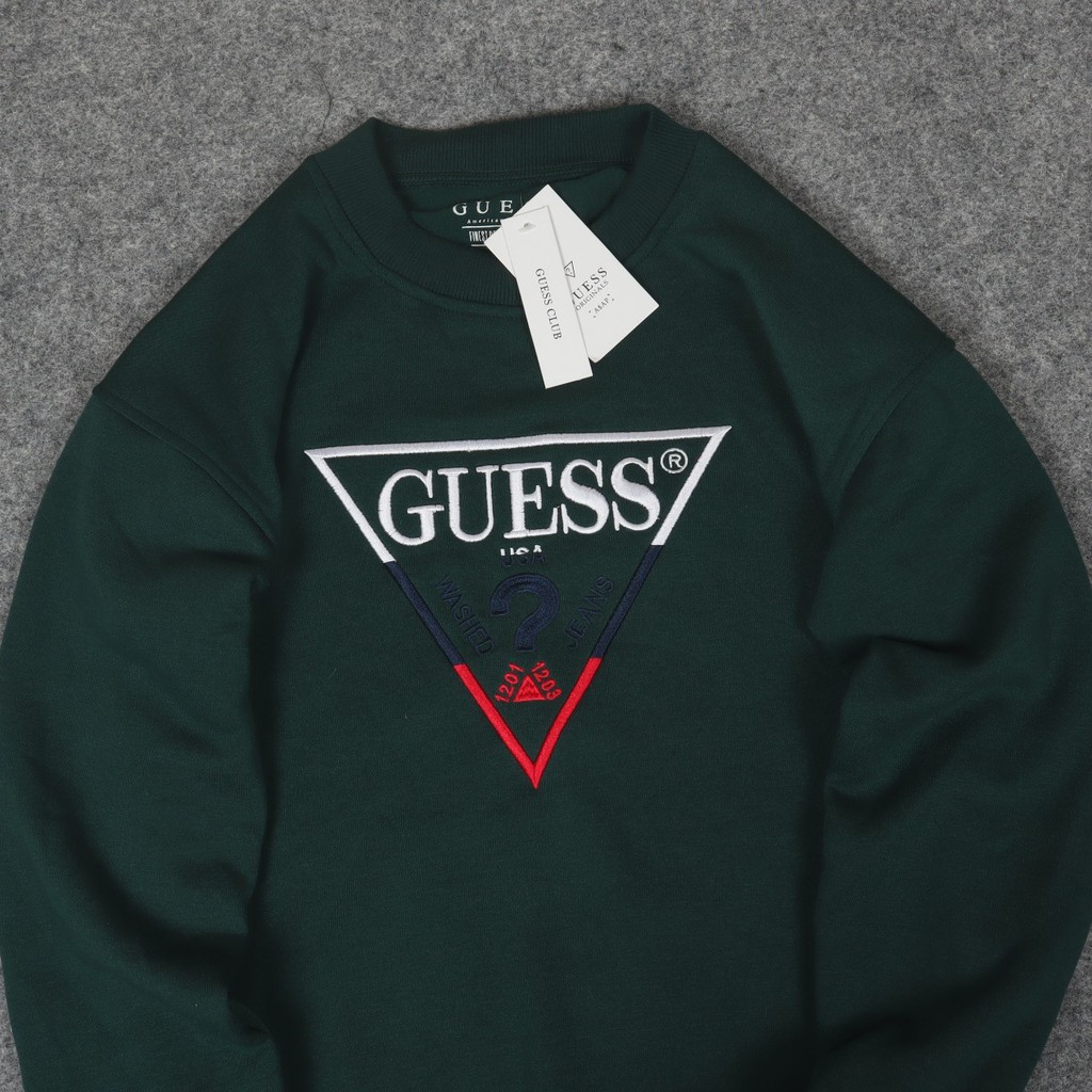 JAKET SWEATER CREWNECK GUES EMBROID SIMPLE UNISEX PREMIUM QUALITY