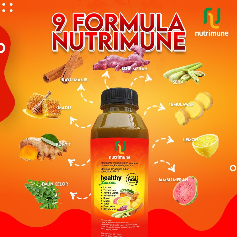 

OSB Nutrimune Jus Herbal 9 Bahan Herbal Alami Tanpa Tambahan Air dan Pemanis Buatan