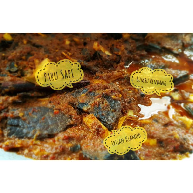 

Rendang Paru dengan Irisan Kelapa Muda 250 gram Masakan Khas Padang