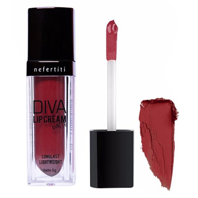 Nefertiti Paris Diva Lip Cream Matte Dark Carmine