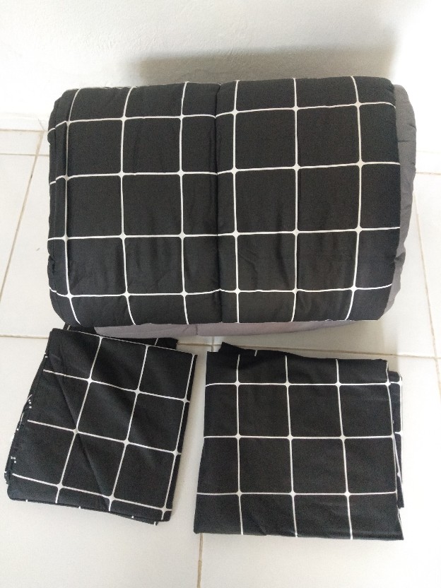 Bedcover & Sprei Set Premium Katun Ayla Motif Marco Abu Terbaru