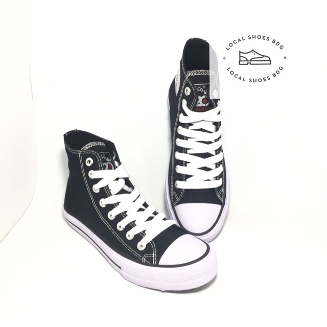 SEPATU SEKOLAH ANAK MOTIX SCHOOL HI BLACK WHITE