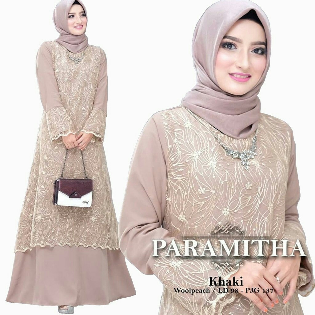 Baju Gamis Lebaran Terbaru Paramitha Dress Muslim Brukat Terlaris 2021