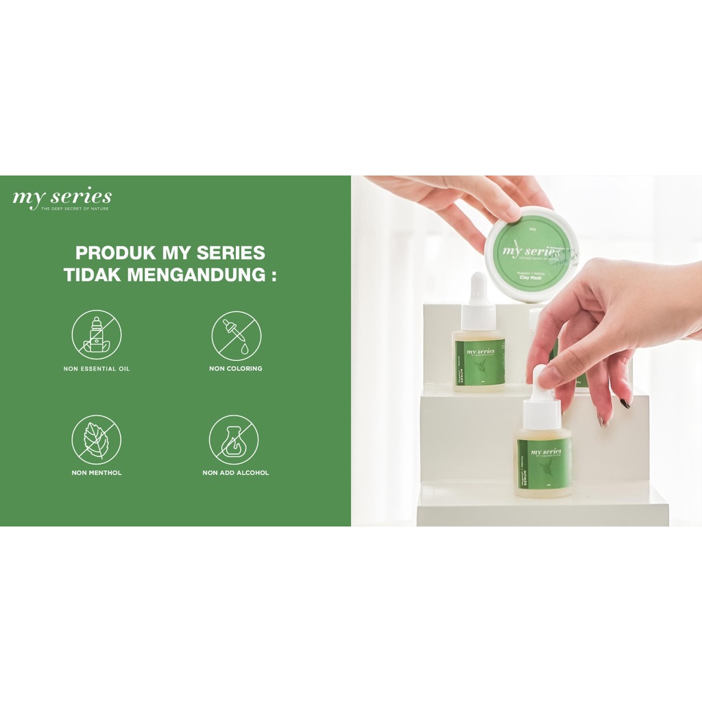 MY SERIES CLAY MASK | SERUM | PAKET DUO MUGWORT MATCHA MY SERIES BY AILIN