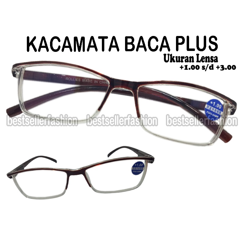 Kacamata  Baca Plus (+) Anti Radiasi Blueray Anti Sinar Biru uk +1.00 s/d +3.00 Kacamata Plus Rabun Dekat Model Half Rim