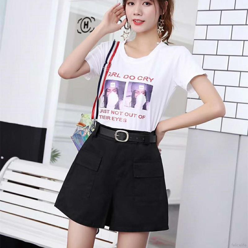  Celana  Pendek Wanita Model High  Waist  dengan Bahan Katun 