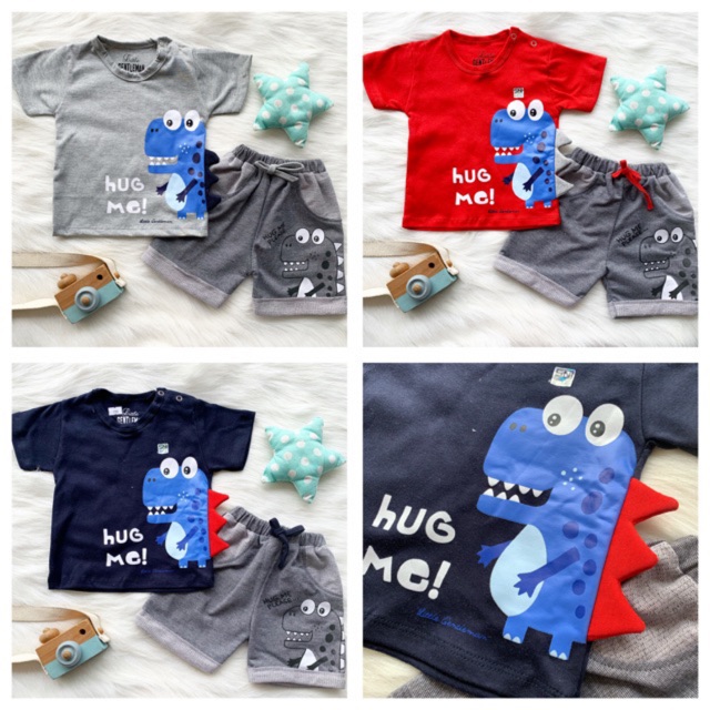 setelan anak laki laki kaos rumah adem set shirt 1-7 tahun COOL BOY short pants set