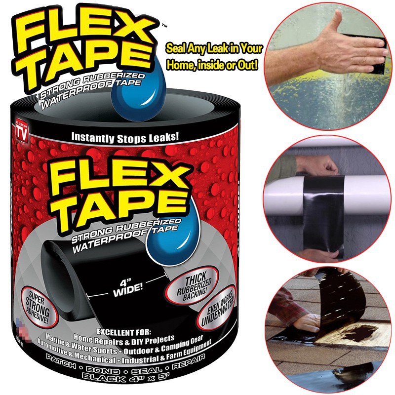 Flex Tape 4&quot; x 5' / Isolasi Ajaib / Lakban Super Kuat Anti Bocor / Magic Tape