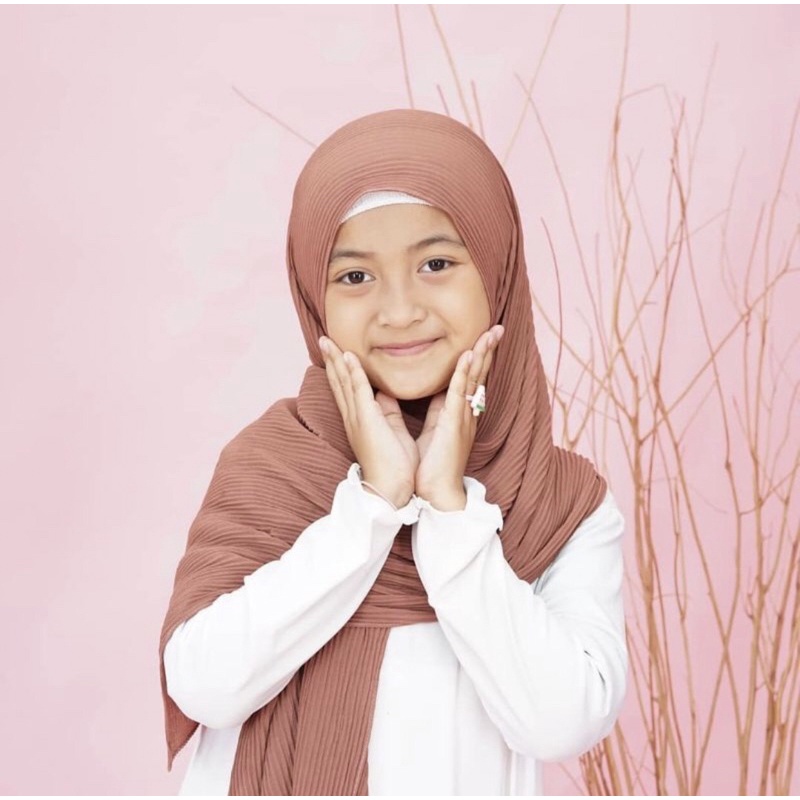 Kerudung anak pasmina plisket