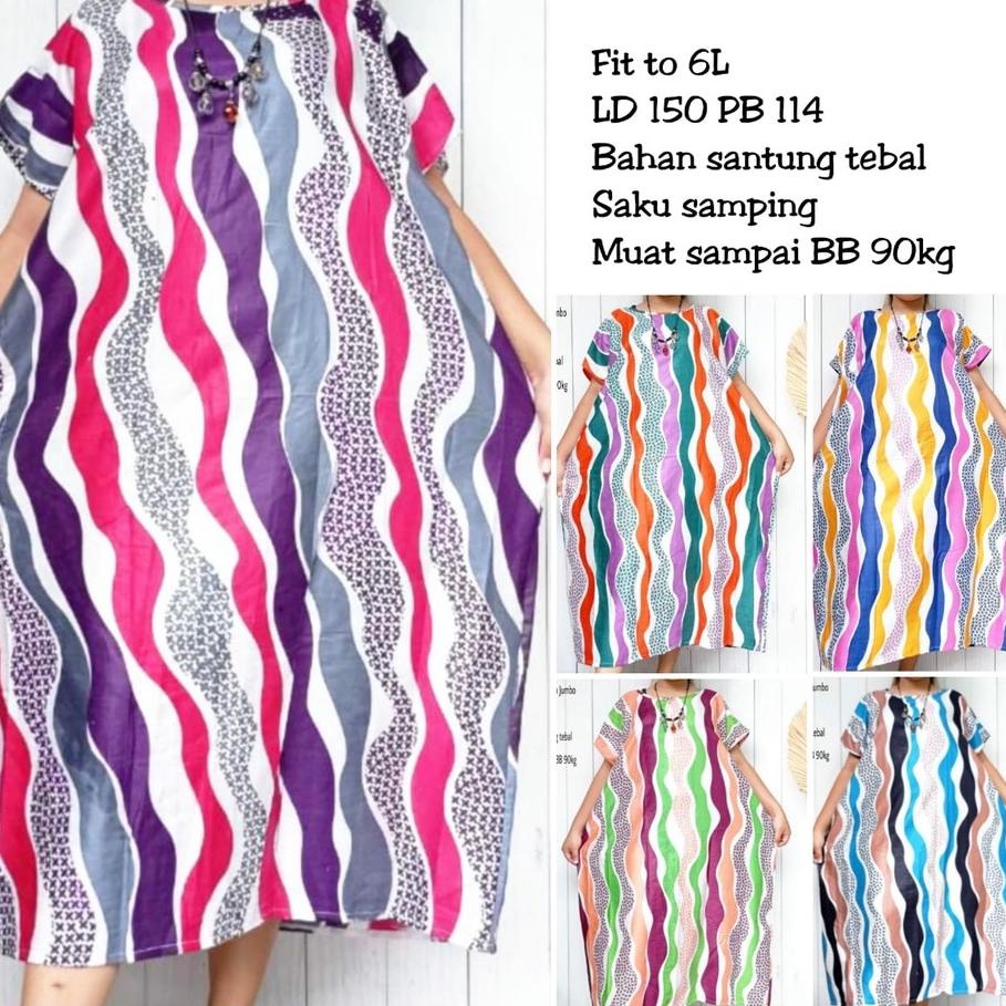 New DASTER WANITA JUMBO LD 150 - 160 KANCING BUSUI LENGAN PENDEK / DASTER RUMAHAN / DASTER SANTAI 5X
