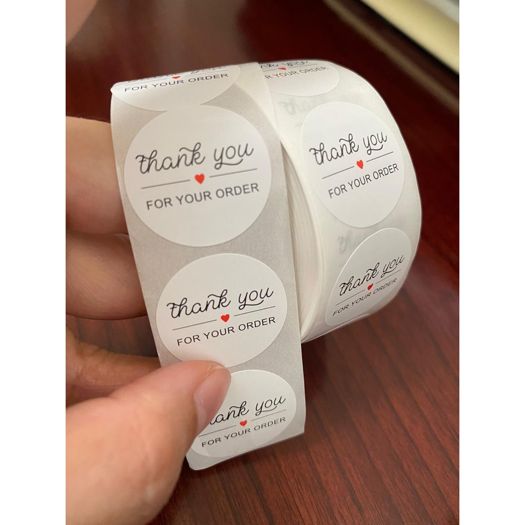 

Stiker Label Sticker Thank you For your Order White Putih Elegant Simple Seal Segel Business