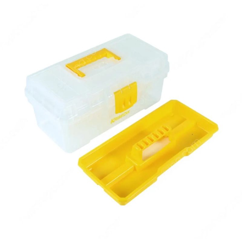 Krisbow Kotak Perkakas Transparan dengan tray/ Krisbow tool box / krisbow box mekanik/Wadah perkakas