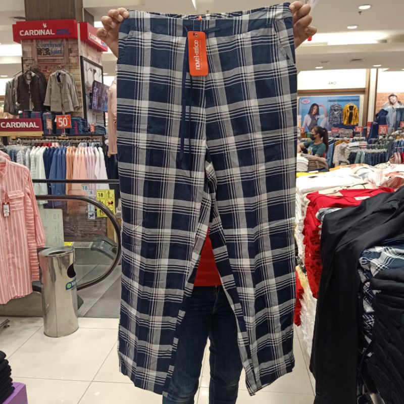 Novel mice celana kain motif kotak2 S-XXL