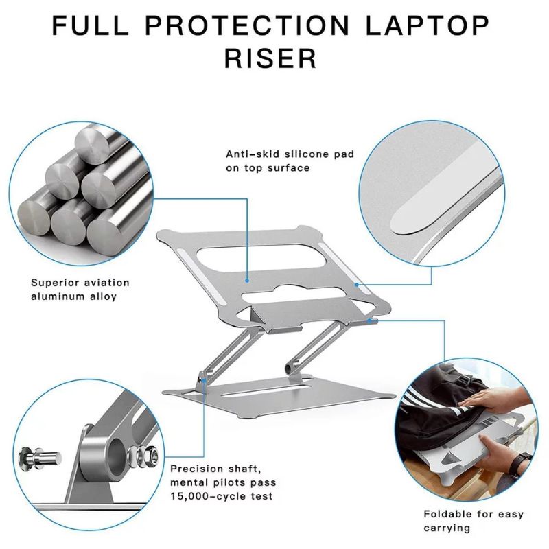 Stand Laptop Adjustable Foldable Aluminium Alloy Like Vivan /like Nillkin Prodesk