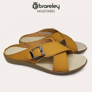  SANDAL  WANITA  SLIP FLAT CANTIK SENDAL BRAVELEY TEPLEK  