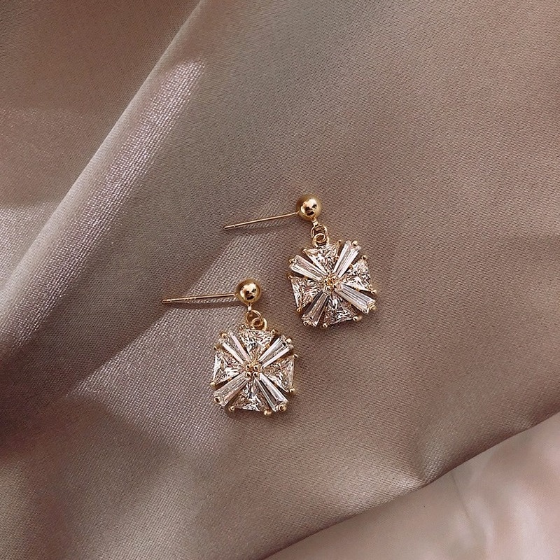 Anting Stud Zircon Gaya Korea Untuk Wanita