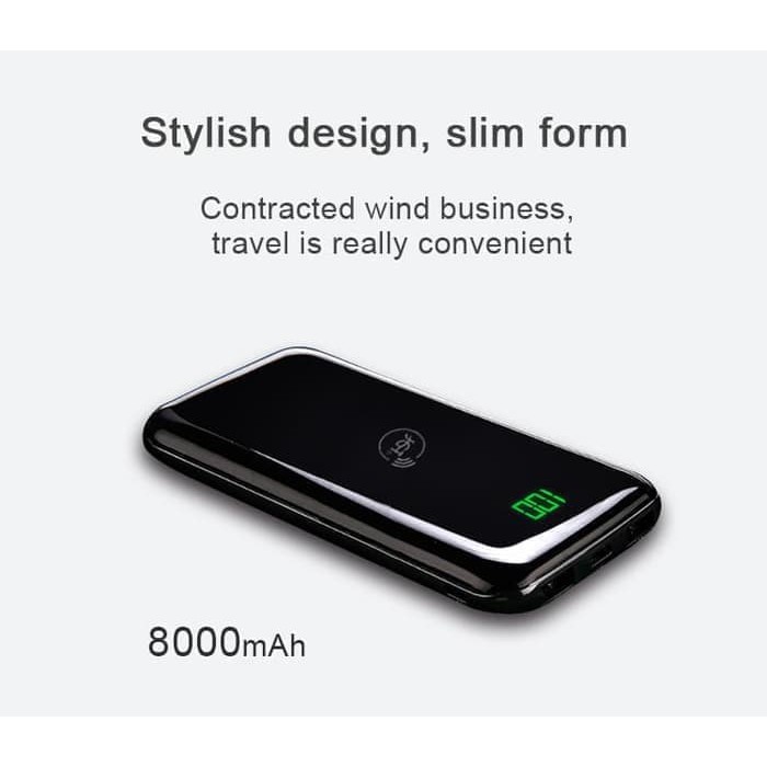 WIRELESS POWERBANK CHARGER 8000MAH POWER BANK WIRELESS JGT 19B