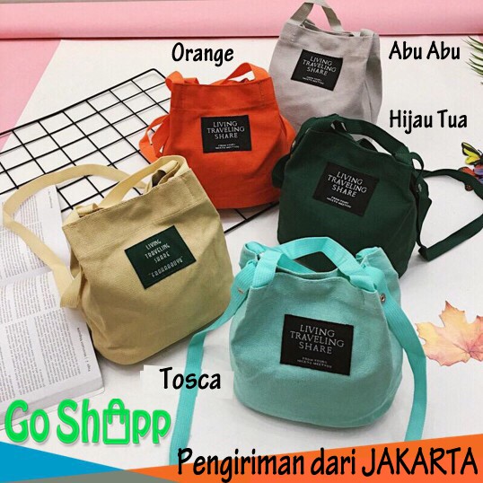 Mini Tote Bag Kanvas Import High Quality - ToteBag Kanvas Import Fashion Korea Termurah [TE01]