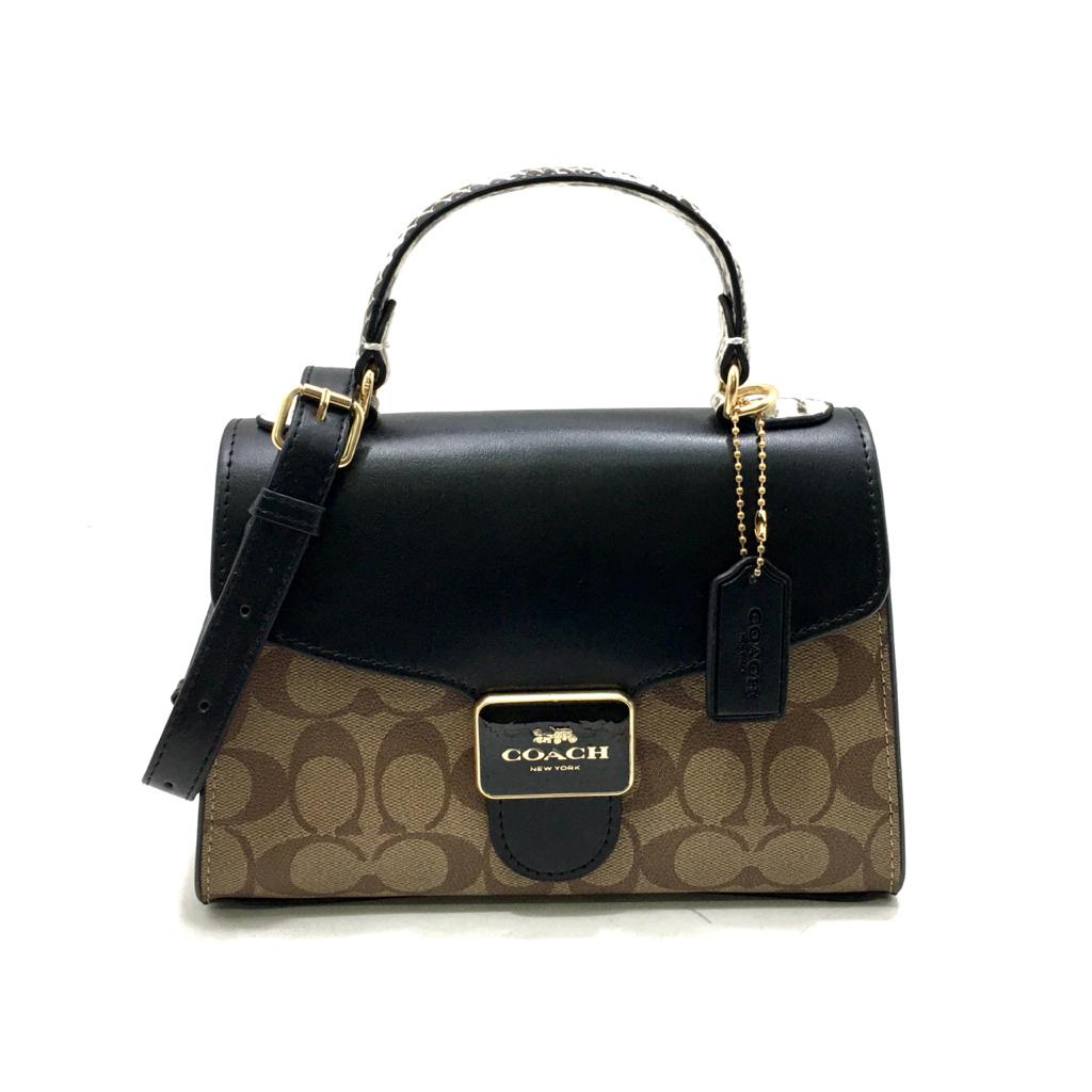 Coach Pepper Top Handle Shoulder Bag With Snakeskin Pattern