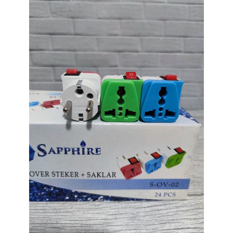 SAPPHIRE over steker serbaguna + saklar sakelar S-OV-02 one pro adaptor swith