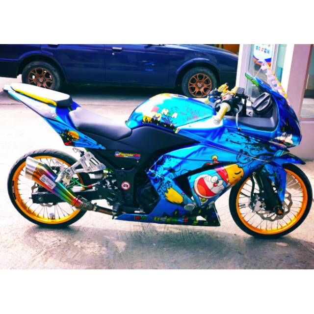 Decal stiker chrome motor ninja doraemon