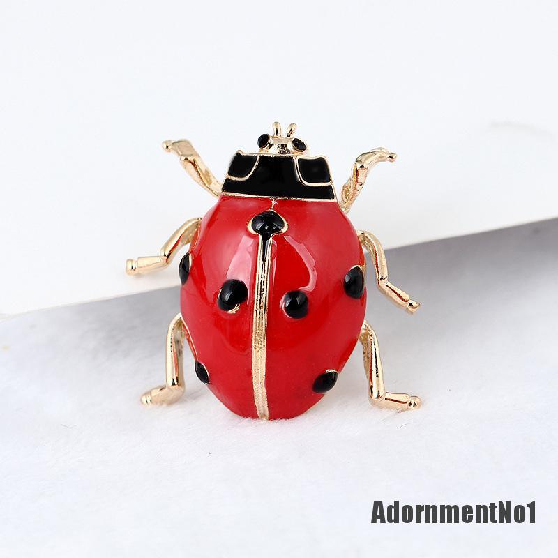 (Adornmentno1) Bros Pin Enamel Bentuk Kumbang Merah Untuk Aksesoris Scarf / Syal / Hadiah