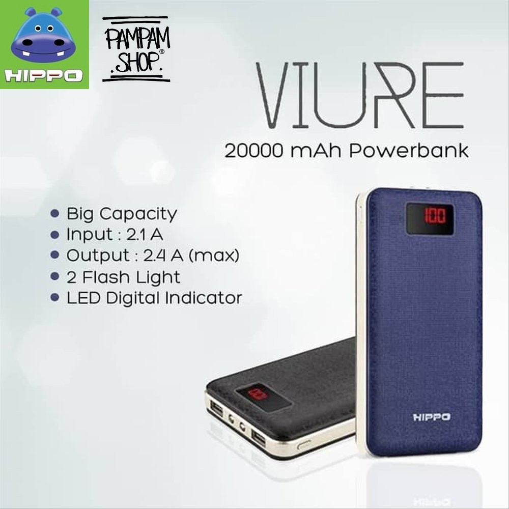 Hippo Power Bank Viure 20000MAH Simple Pack 20000 MAh Powerbank Original Ori Hipo
