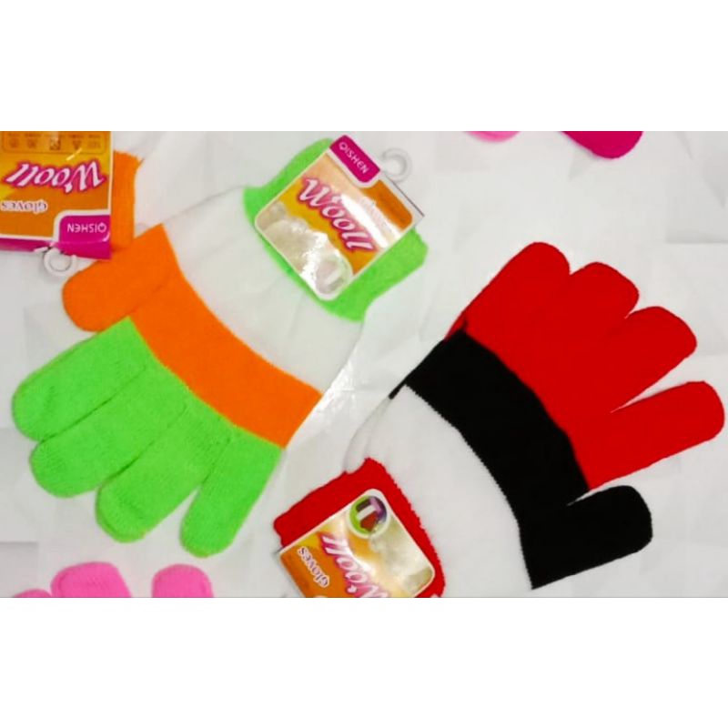 Sarung Tangan Belang Rajut Woll Import