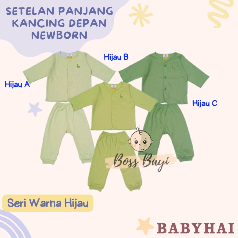 BABY HAI Setelan Panjang Bayi Newborn Warna Polos