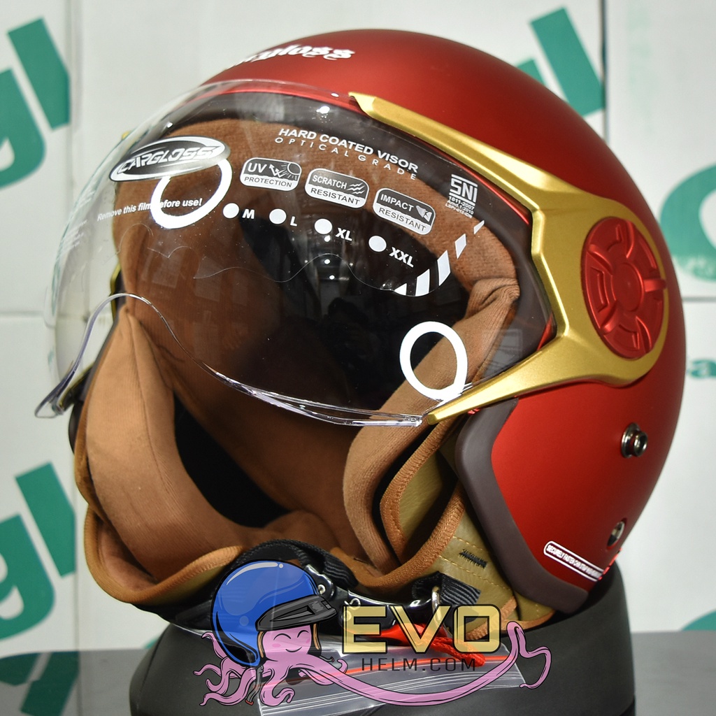 HELM CARGLOSS YRH HIJAB &quot;ORI&quot; - MAJESTIC RED ( PASTEL RED DOFF )