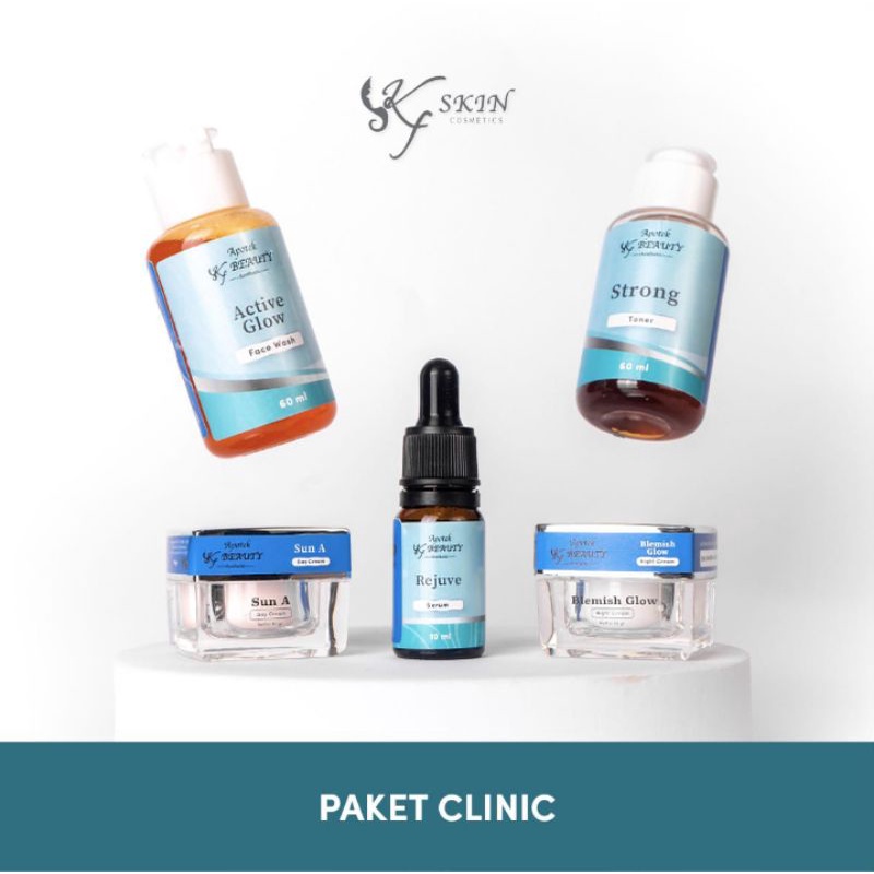 PAKET KLINIK DENGAN SERUM PAKET KLINIK KF SKIN PAKET SKINCARE MURAH PAKET SKINCARE