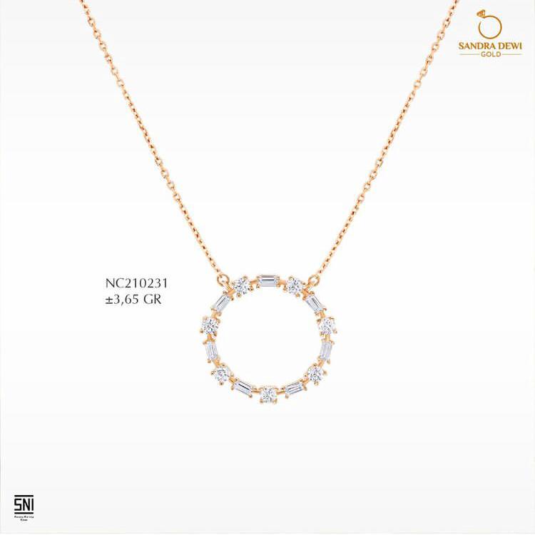 Kalung Sandra Dewi Gold Baguette Dazzling Collections NC210231