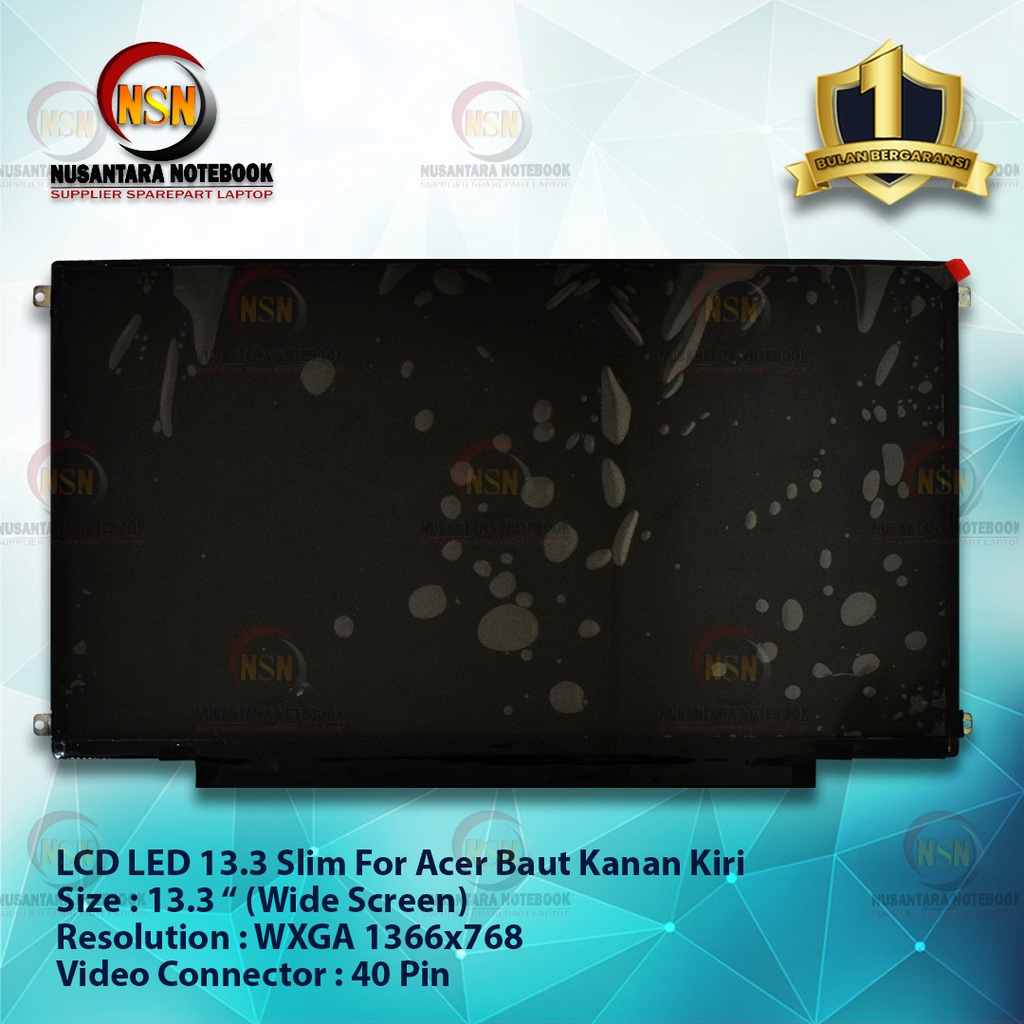 LED LCD Layar 13.3 inch laptop ACER slim 40pin