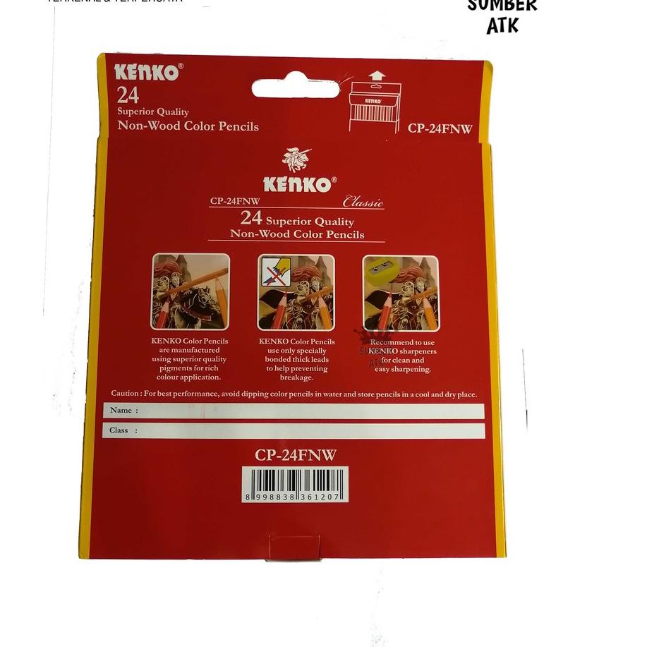 

Special Pensil Warna 24 Warna KENKO CP-24FNW CLASSIC NON WOOD Superior Quality