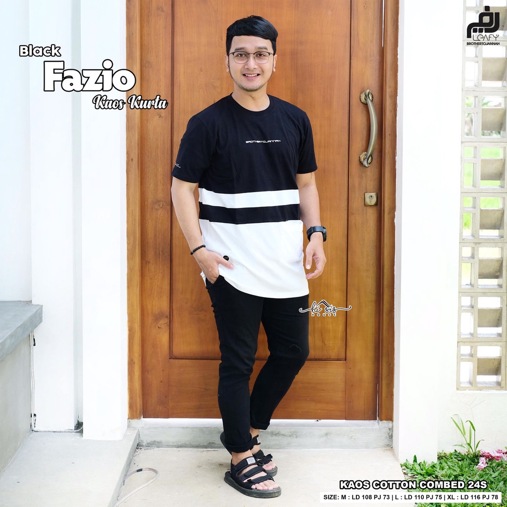 FAZIO KAOS KURTA POLOS LIST ORI LEAFY