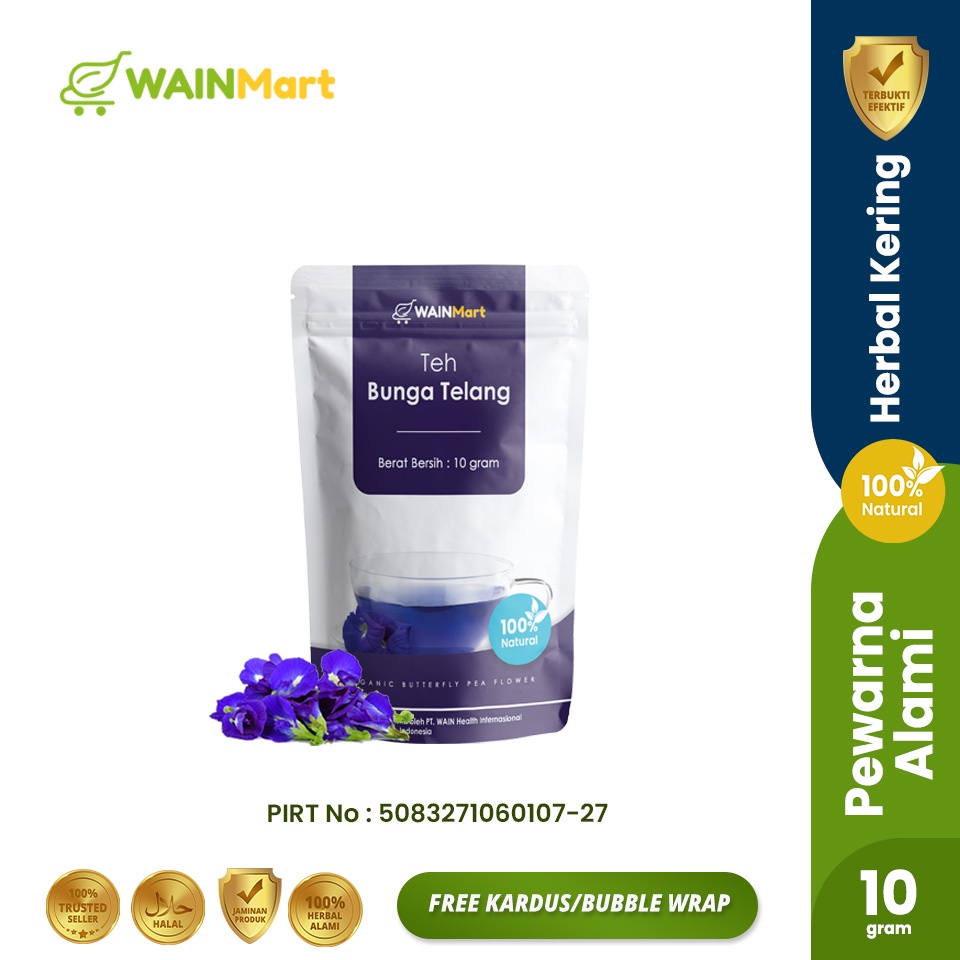 Bunga Telang TUMPUK PREMIUM 10gram Bunga Telang Tumpuk Pewarna Alami Herbal Organik dan Sehat