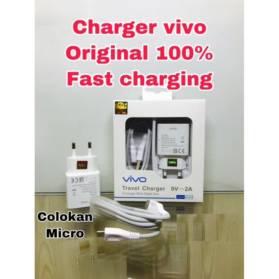 Charger VIVO 9V 2A Fast Charging Original 100% Micro / Type c