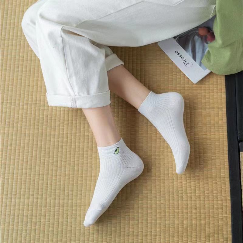 [littlecrab] Kaos Kaki Avocado Colorful Women Socks Import Avocado Kaos Kaki Hijau Buah Korean Style