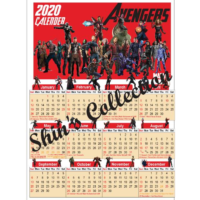 

Kalender Avengers