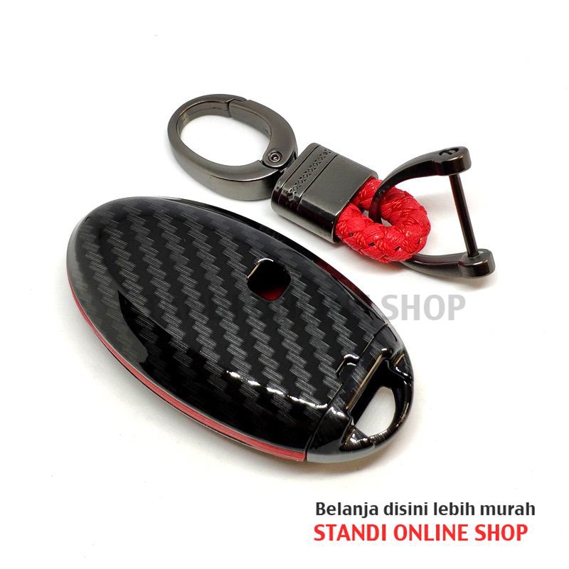 Cover Smartkey Sarung Kunci Nissan All New XTrail T32 Carbon Merah