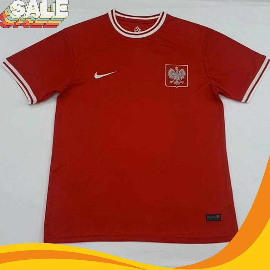 GROSIR BAJU PIALA DUNIA QATAR JERSEY POLANDIA AWAY MERAH 222223 GRADE ORI THAILAND JERSEY BOLA FUTSA