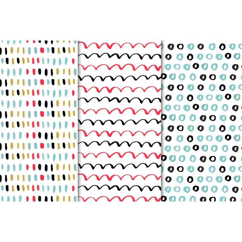 Hand Drawn Kids Seamless Patterns
